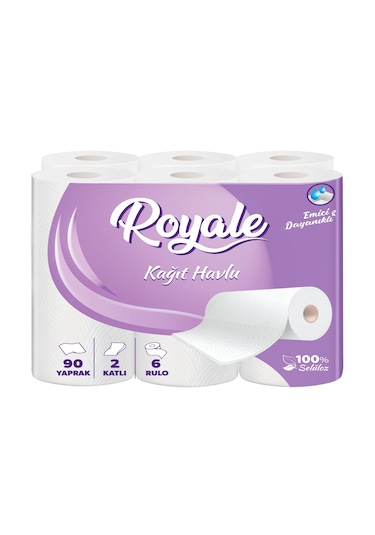 Royale Kağıt Havlu 2 Kat 6 Rulo 4 Paket