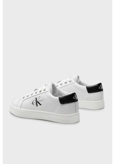 Calvin Klein Erkek Hakiki Deri Beyaz Sneaker Beyaz