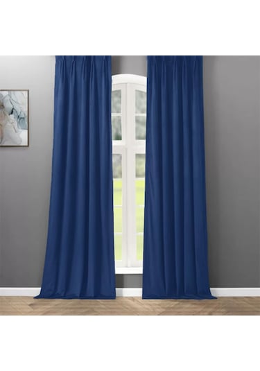 Taç Blackout Karartma Fon Perde Saks Mavisi Mavi