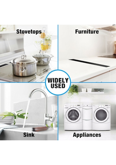 Yaozixa 2 Adet Yapışkan Silikon Ocak Koruyucu Şerit - Isıya Dayanıklı Ve Kaymaz Mutfak Aksesuarı Diğer