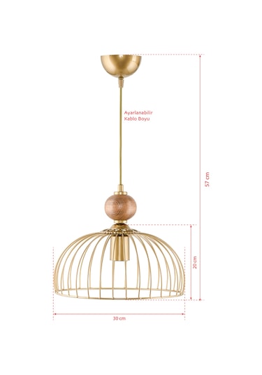 Dede Tekli Ahşaplı Cesta Sarkıt Avize Eskitme Eskitme Boya