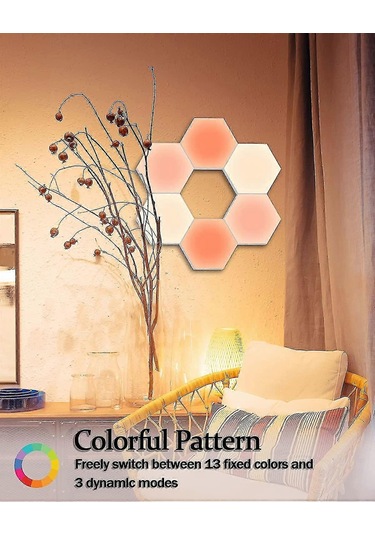 Kumandalı Altıgen Işıklar, Akıllı Kendin Yap Altıgen Duva Çok Renkli