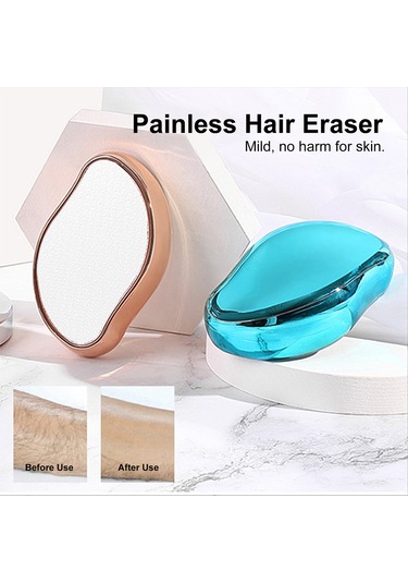 Moveevo Manuel Cam Kıl Öğütme Ağrısız Fiziksel Peeling Kıl Alma Cihazı Mavi