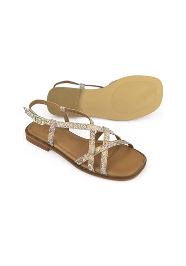 Ziya, Kadın Hakiki Deri Sandalet 1511047z16213 Bej-yılan 1511047z16213 460 Bej-yılan Bej
