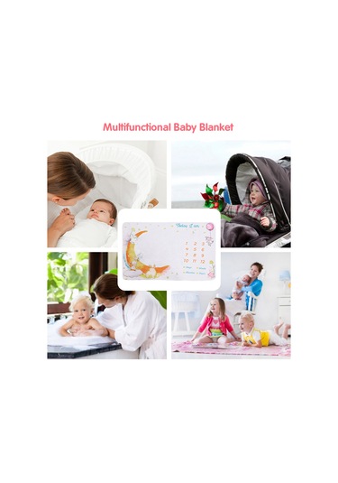 Geekyou 100x120 Cm Tavşan Desenli Yumuşak Flanel Bebek Büyüme Kilimi - Fotoğraf Çekimleri Ve Anı Kaydetme İçin Bebek Battaniyesi DiğER