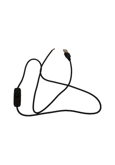 100 Cm Swich Li Usb Erkek Kablo 2 Amper Ucu Açık Anahtarlı Siyah Usb Kablo