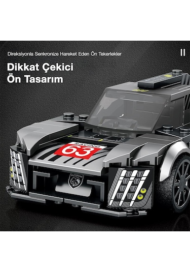 Reobrix Technic 793 Peugeot 9x8 Spor Araba Yaratıcı Yapı Blok Seti Building Blocks - 280 Parça