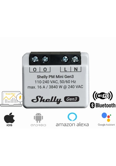 Shelly Plus Pm Mini Wifi & Bluetooth Kontrollü Enerji Ölçer
