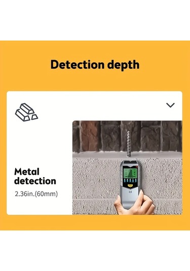 Elmpaly 5 İn 1 Elektronik Duvar Dedektörü Gümüş Renk Led Ekranlı Metal Vida Ahşap Bulucu Abs Malzeme 001 Mm Hassasiyet İnşaat İçin Montaj Gerekmez