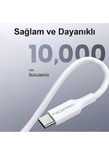Nicepro Npo UTC20 45 W 2 M Tpe USB To Type-C Hızlı Şarj Ve Data Kablosu