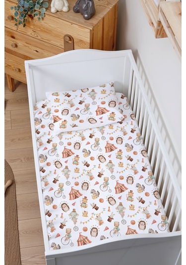 Organik Bebek Boy Lastikli Çarşaf Seti 70x110 - Sihirli Minik Akrobasi