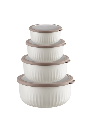 Madame Coco Lucca 4'lü Saklama Kabı Seti - Bej 8684427125014 Ekru