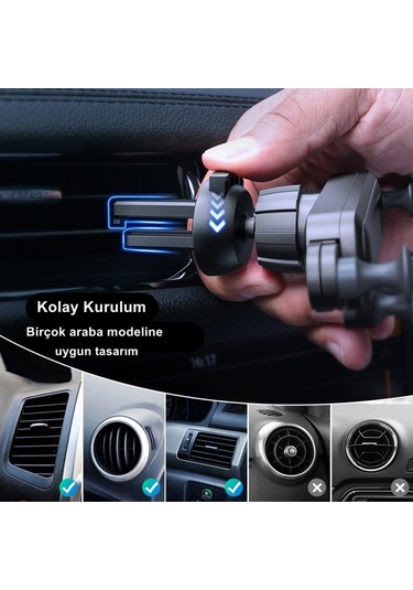 Çok Yönlü Telefon Tutacağı Siyah-Gri / Syte165-3