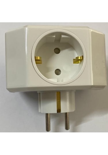 Viko Yonca Plus Beyaz Üçlü Topraklı Priz Golyat Fişli