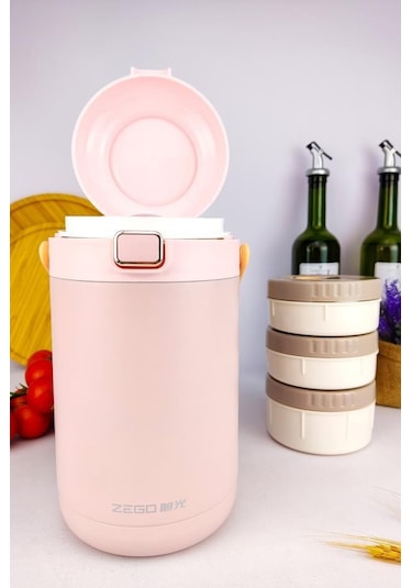 Digithome YK1412 Paslanmaz Çelik Hazneli Yemek Termosu Pembe 2000 ML