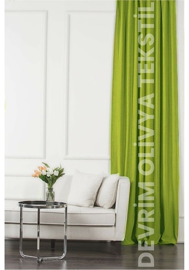 Devrim Olivya Tekstil Lüks 1. Sınıf Özel Dikim Fıstıkyeşili Blackout Işık Geçirmez Fon Perde Ekstraforlu Karartma Blackout Fıstık Yeşili