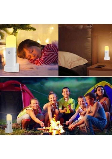 Hareket Sensörlü Şarjlı Led Gece Lambası 2000 Mah, 120 Algılama 5 Kademe Sos Modu Beyaz