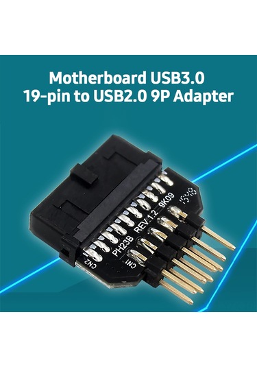 Yaozixa Ph23b Siyah Usb3.0 19pin Ana Kart Çevirici, Usb2.0 9p Ön Panel Bağlantı Kolu Adaptörü