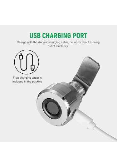 Mufunye T22 Akıllı Parmak İzi Kilidi Elektronik Çekmece Kilidi Anahtarsız Biyometrik Dolap Kilidi Ev Ofis İçin Usb Şarj Edilebilir Kilit