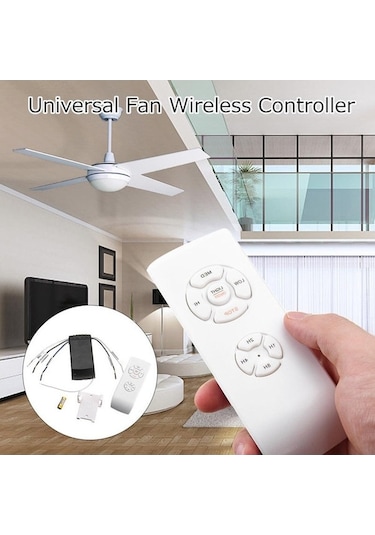 Ranyeek Tavan Fanı Işıklı Kumanda Seti: Kablosuz Alıcı + Kumanda, 4 Zamanlama Seçeneği, 3 Rüzgar Hızı, 85-265v İngilizce
