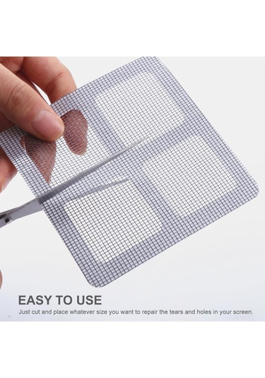 Monyee Pencerelik Tamir Yama 50 Adet - Sert Yapışkan Kumaş - Pencere, Kapı, Çadır Ağı Delik Tamiri - 10x10cm Siyah