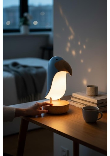 Toucan Bird Masa Lambası, Gece Lambası, Şarjlı, Abajur