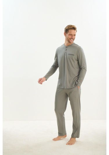 Erkek Uzun Kol Yeşil Pijama Takım C8t2n5o9 001
