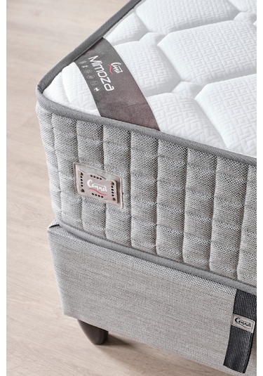 Mimoza Çift Kişilik Sandıklı Baza Antibakteriyel Ortopedik Paket Yaylı Yatak 3 Lü Set 150 x 200