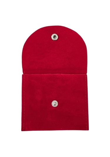 Kadife Süet Zarf Kese Kırmızı 25 Adet 8x10 Boy Takı, Altın Kesesi Çıtçıtlı