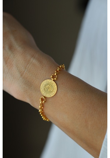 Yenigün Kuyumculuk 14 Ayar Altın Doch Zincirde 22 Ayar Çeyrek Altınlı Bileklik