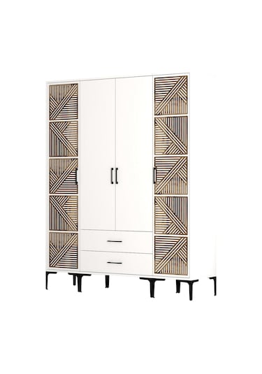 Variant Kumsal 4 Kapılı Ptp Gardrop - Beyaz / Beyaz