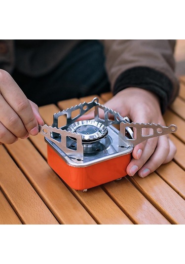 Dış Mekan Elektronik Ateşleme Sobaları Turist Taşınabilir Pişirme Aksesuarı Katlanabilir Gaz Ocağı Ayarlanabilir Çok Renkli