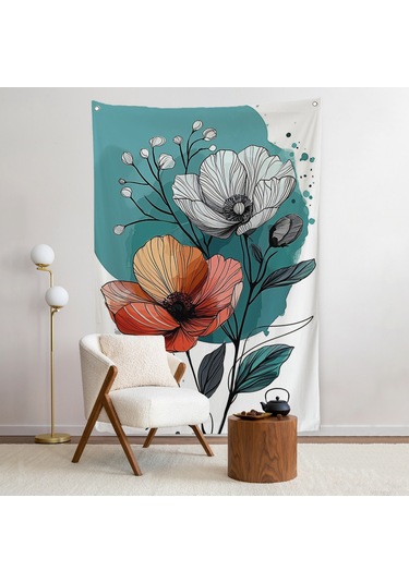 Haşhaş Çiçekleri Duvar Örtüsü-7647