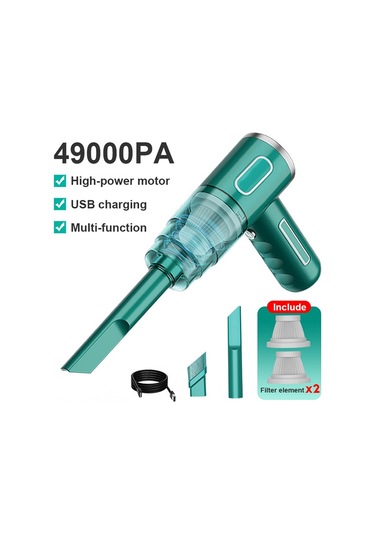 Amigaelegant Araba Elektrikli Süpürgesi Kablosuz El Tipi Elektrikli Süpürge Ev Araba Çift Kullanımlı Yeşil