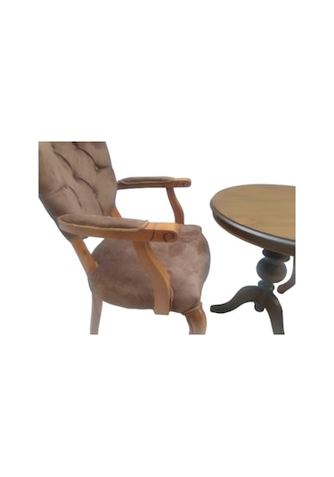 Bengimobilya Fiskos-Berjer Sandalye Kelebek Model Ceviz Natüre Babyface Kapito