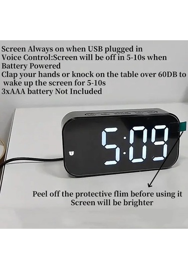 Ses Kontrolü Dijital Çalar Black