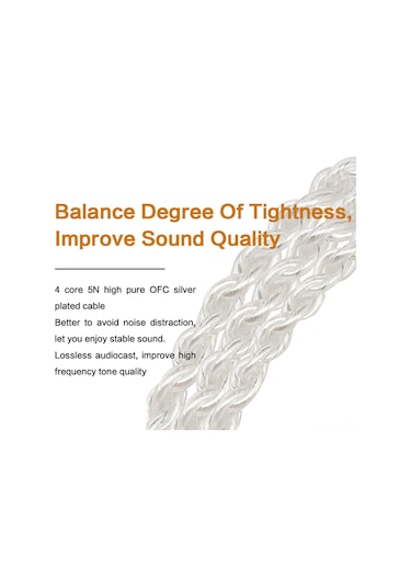 Honmex Jcally Lt4c100 5n Oksijensiz Bakır Gümüş Kaplama Kulaklık Upgrade Kablosu, Type-c, 3 Tuşlu, 0.75/0.78 Arayüzlü, Gümüş