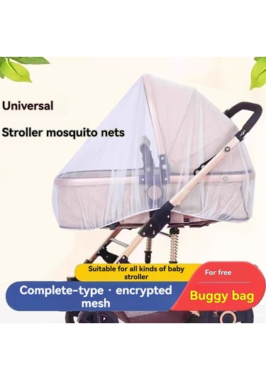 Maiyame Bebe Arabaları İçin Tam Kapaklı Moskit Koruması - Geniş Uyumlu, Nefes Alıcı Dokuma, Kolay Kurulum, Beyaz Renk