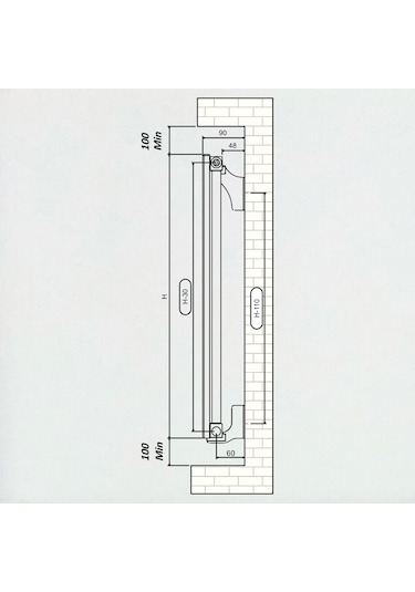 Hestia Alüminyum Dikey Radyatör Panel 1750 X 355 Siyah 4 Dilim