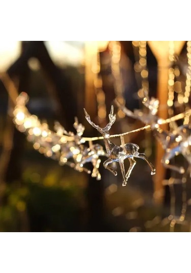 2m 10'lu Geyikli İp Led Işık Gün Işığı