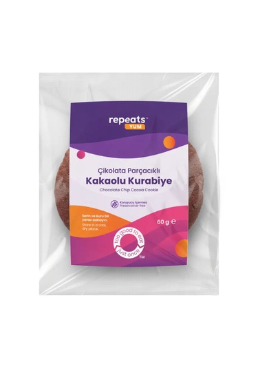 Yum Çikolata Parçacıklı Kakaolu Kurabiye 60gr