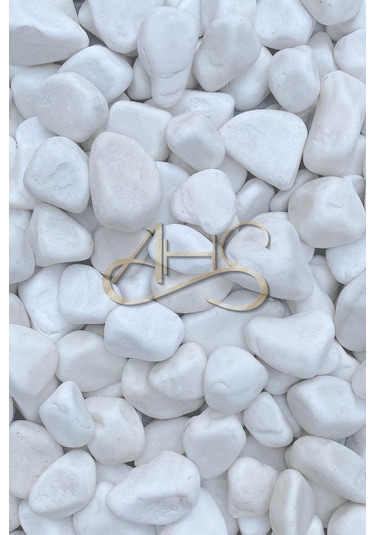 Ahs Beyaz Dolomit Taş 25 Kg 4-6 Cm Dere Çakıl Taşı Bahçe Peyzaj Süs Taşı Saksı Teraryum Akvaryum Taşı