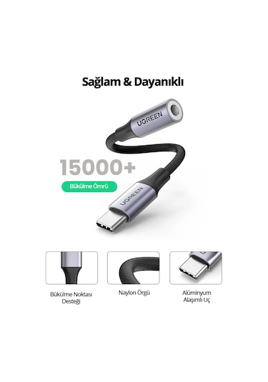 Ugreen Type-c To 3.5mm Jack Aux Dönüştürücü Kablo, 80154 Diğer