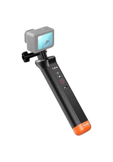 Ranyeek Telesın Spor Kamerası Bluetooth Sünger Kolu, Kablosuz Kumanda, 15m Su Geçirmez, Dahili Pil, Gopro Hero 12/11/10/9/8 Uyumlu S4-fhg-01-tgp Siyah