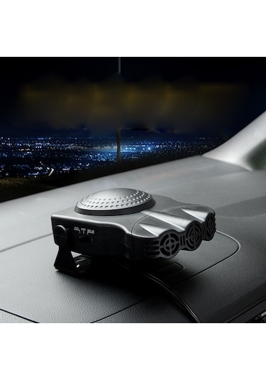 Oto Kaloriferi 12v Sıcak Hava Fanı Kaliteli Buz Çözme Isıtıcısı Araba Üç Delikli Isıtıcı Siyah