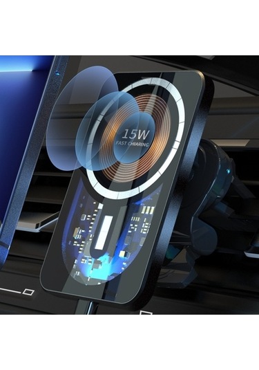 Wondernest T11 Araç Hava Firar Dağı Manyetik Kablosuz Şarj Cihazı - Hızlı Şarj Std