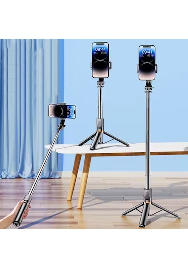 K8 2in1 Bluetooth Kumandalı 130cm Telefon Tripodu Selfie Çubuğu