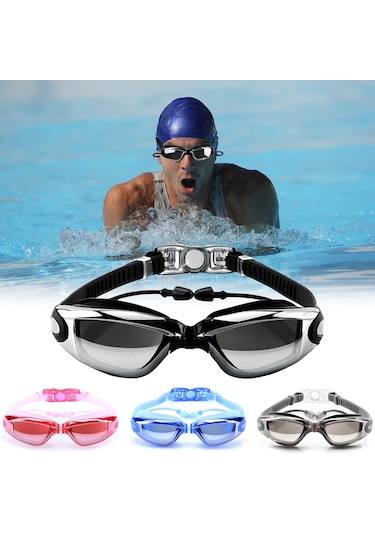 Geeksen Siyah Sürekli Kulaklıklı Yüzme Gözlüğü - Buhar Koruma, Uv Engelleme, Sıçramaz Ve Sulama Önleyici Özellikli, Geniş Görüş Alanı Siyah