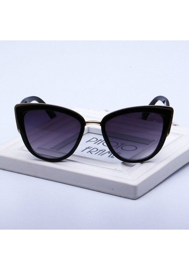 Moda Kedi Gözü Vintage Degrade Güneş Gözlüğü Uv400 Siyah Siyah
