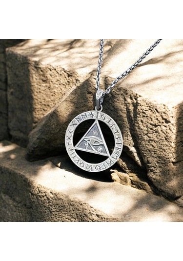 İpek Silver 925 Ayar Gümüş Antik Mısır Horus'un Gözü Unisex Kolye Gümüş